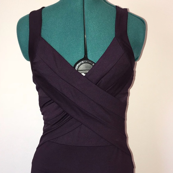 SOLDDark purple sexy satin mini dress by Nikibiki - Picture 2 of 6